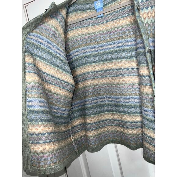Frost 100% Lambs Wool cardigan sweater with metal fashion clasps - size XL - Picture 7 of 12